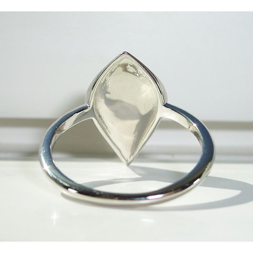 Mystic Shape White Fire Opal Ring .925 Sterling Silver Women's - Picture 9 of 16